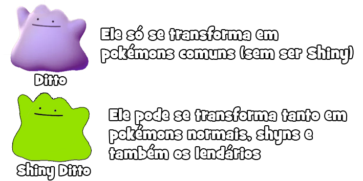 Comandos do Ditto e sua diferença para Shiny Ditto